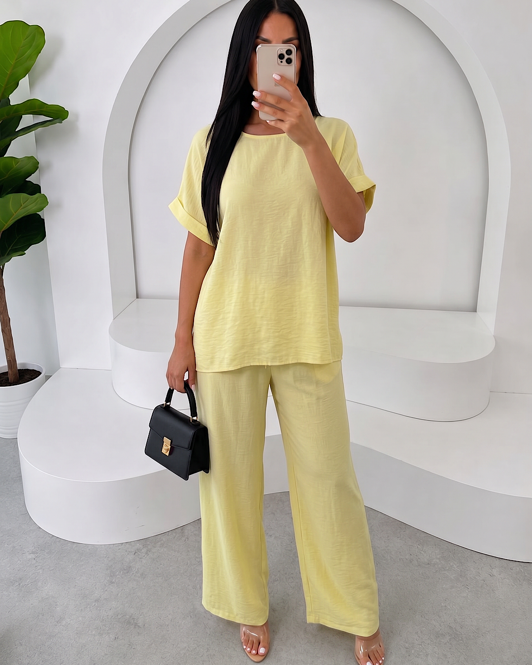 Yellow Top and Trousers Co Ord Suit