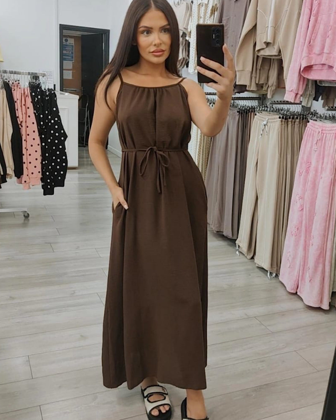 Chocolate Cami Maxi Dress