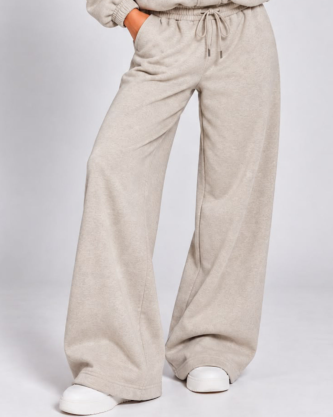 Beige Funnel Neck Zip Suit