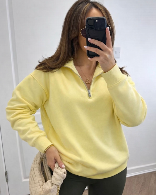 Lemon Half Zip Sweat
