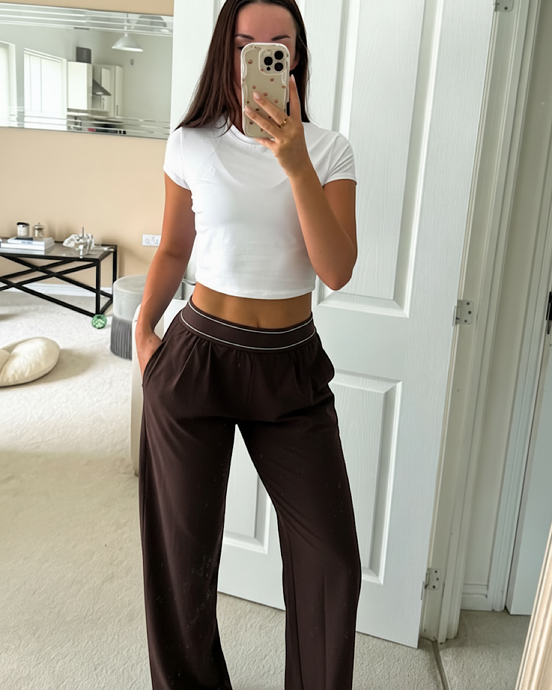 Brown Trouser with White Stripe