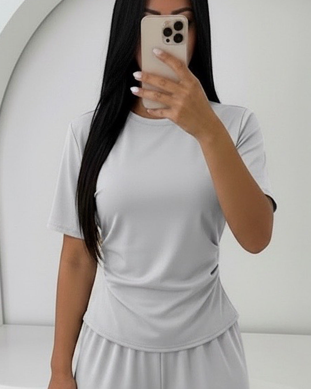 Light Grey Top and Trousers Co Ord Suit