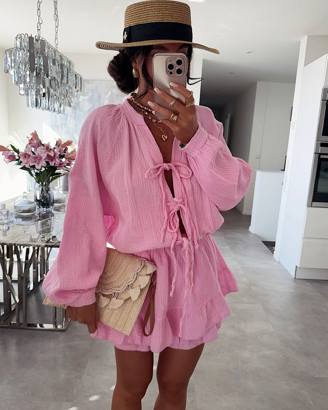 Pink Lace Front Playsuit