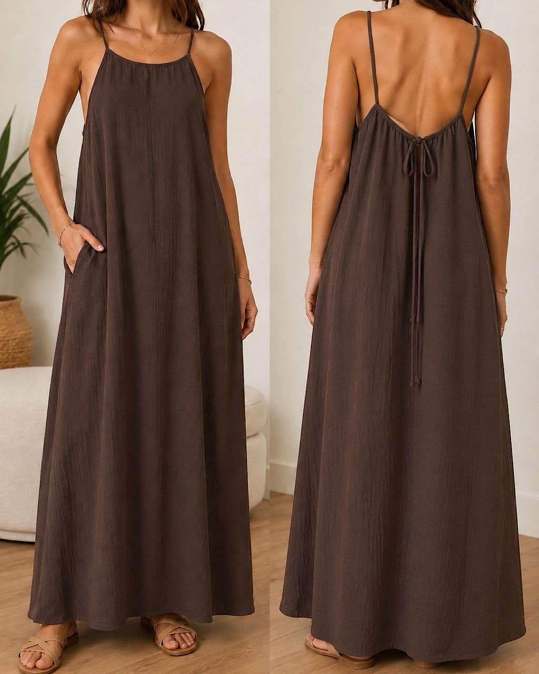 Chocolate Cami Maxi Dress