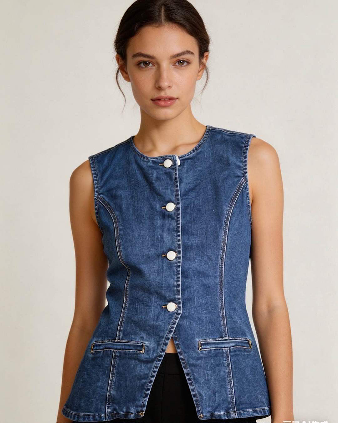 Dark Denim Vest Top