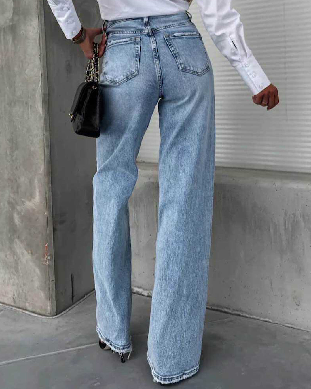 Wide Leg Light Blue Jeans