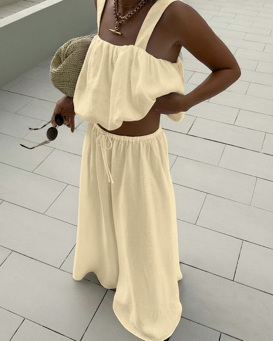 Lemon  Bubble Top and Trousers Set