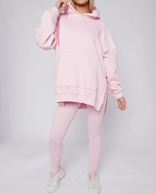 Pink Oversized Hoody and Leggings Suit