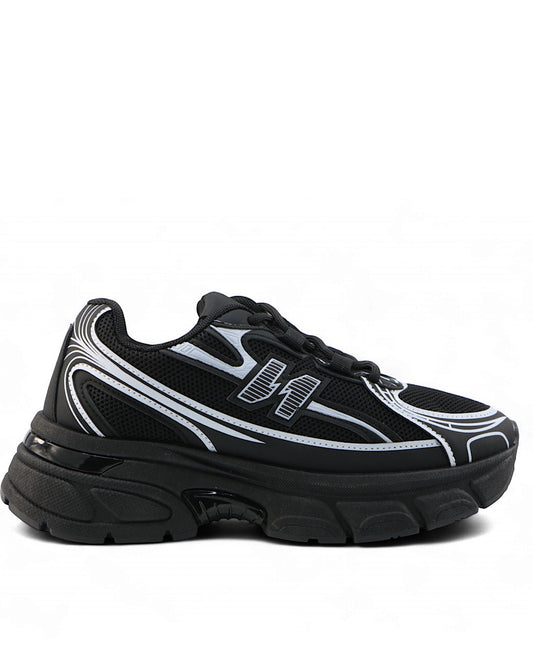 Black with White Chunky Trainers