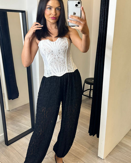 White Bandeau Corset Top