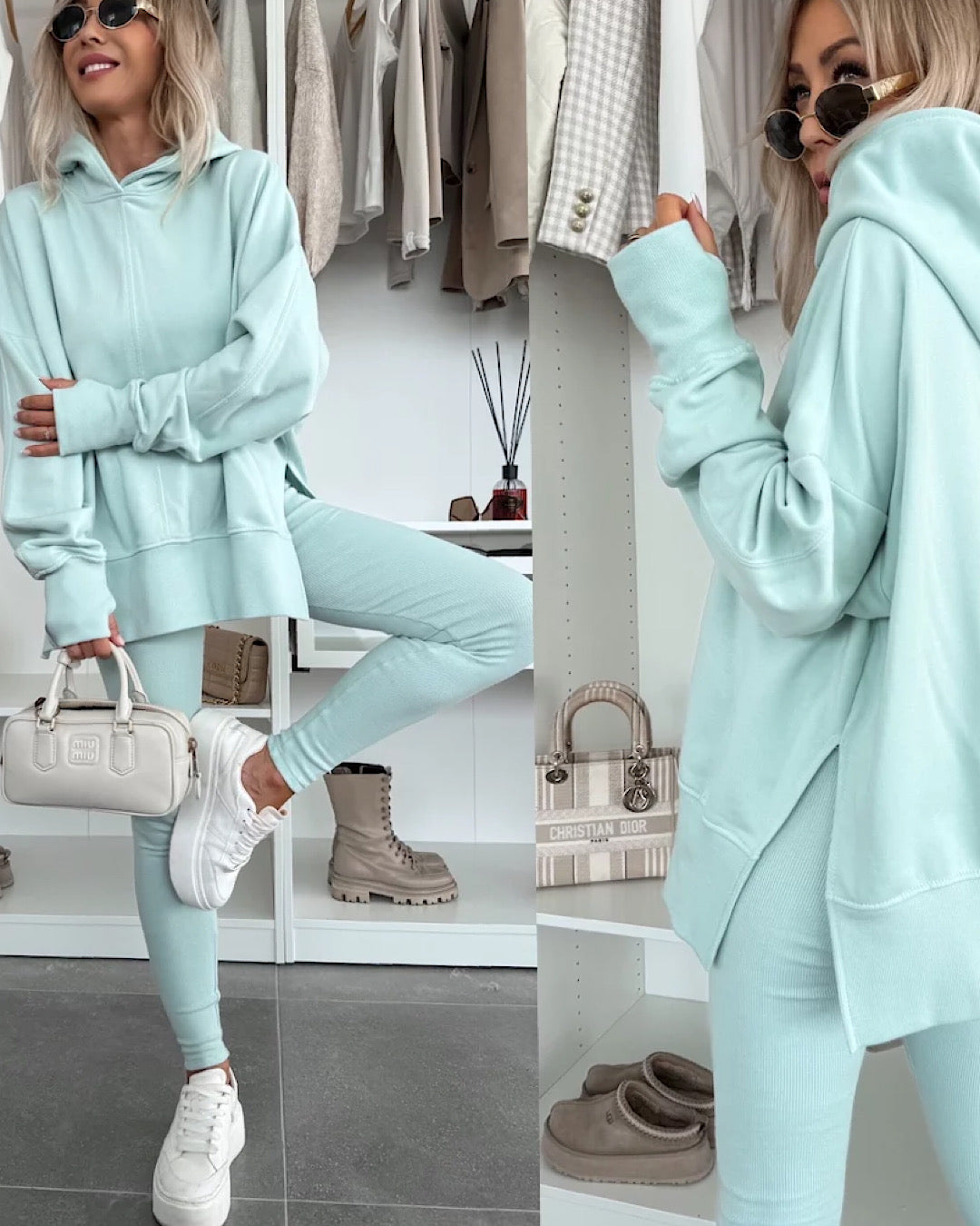 Mint Oversized Hoody and Leggings Suit