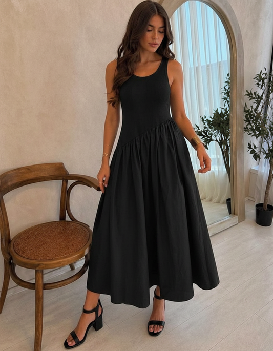 Black Vest Maxi Dress