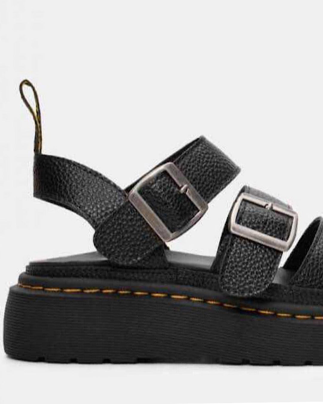Black Platform Buckle Sandals