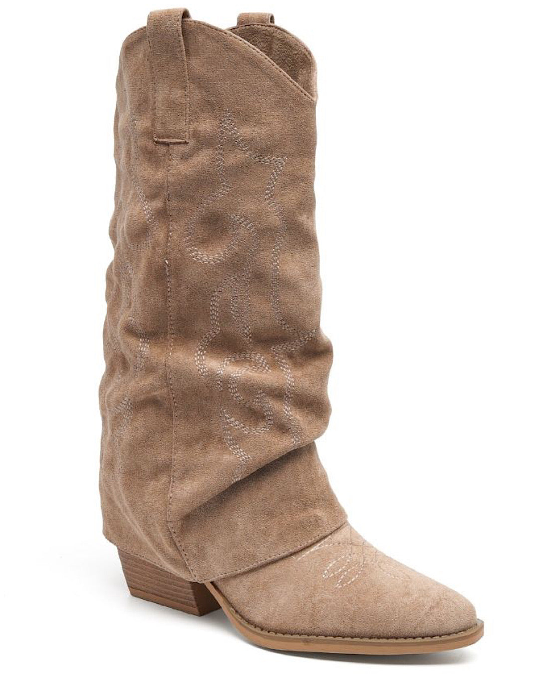 Embroidered Slouch Cowboy Boots