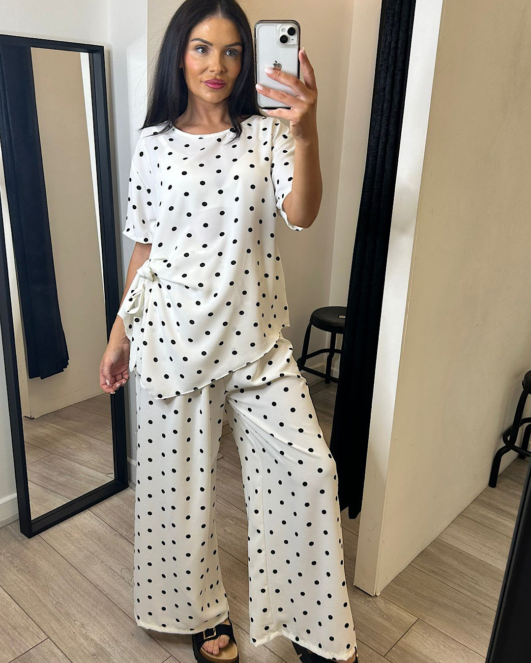 White Polka Dot Suit