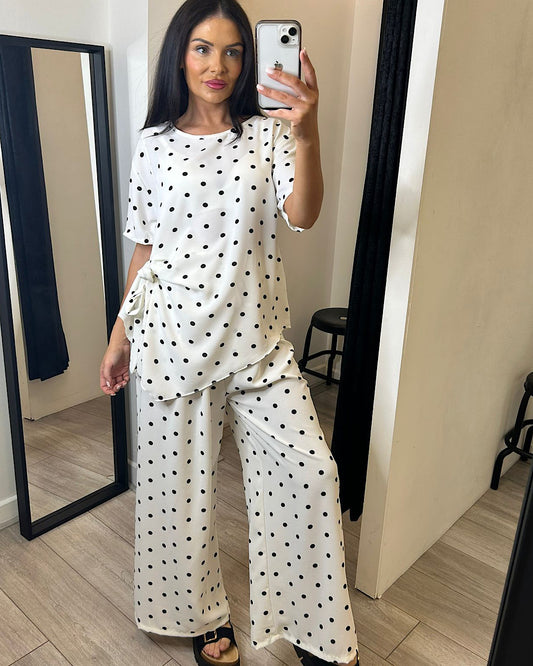 White Polka Dot Suit