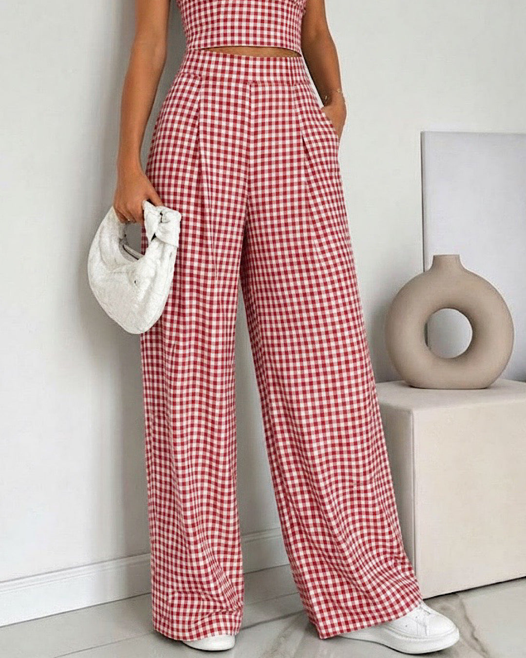 Red Gingham Check Co Ord Set