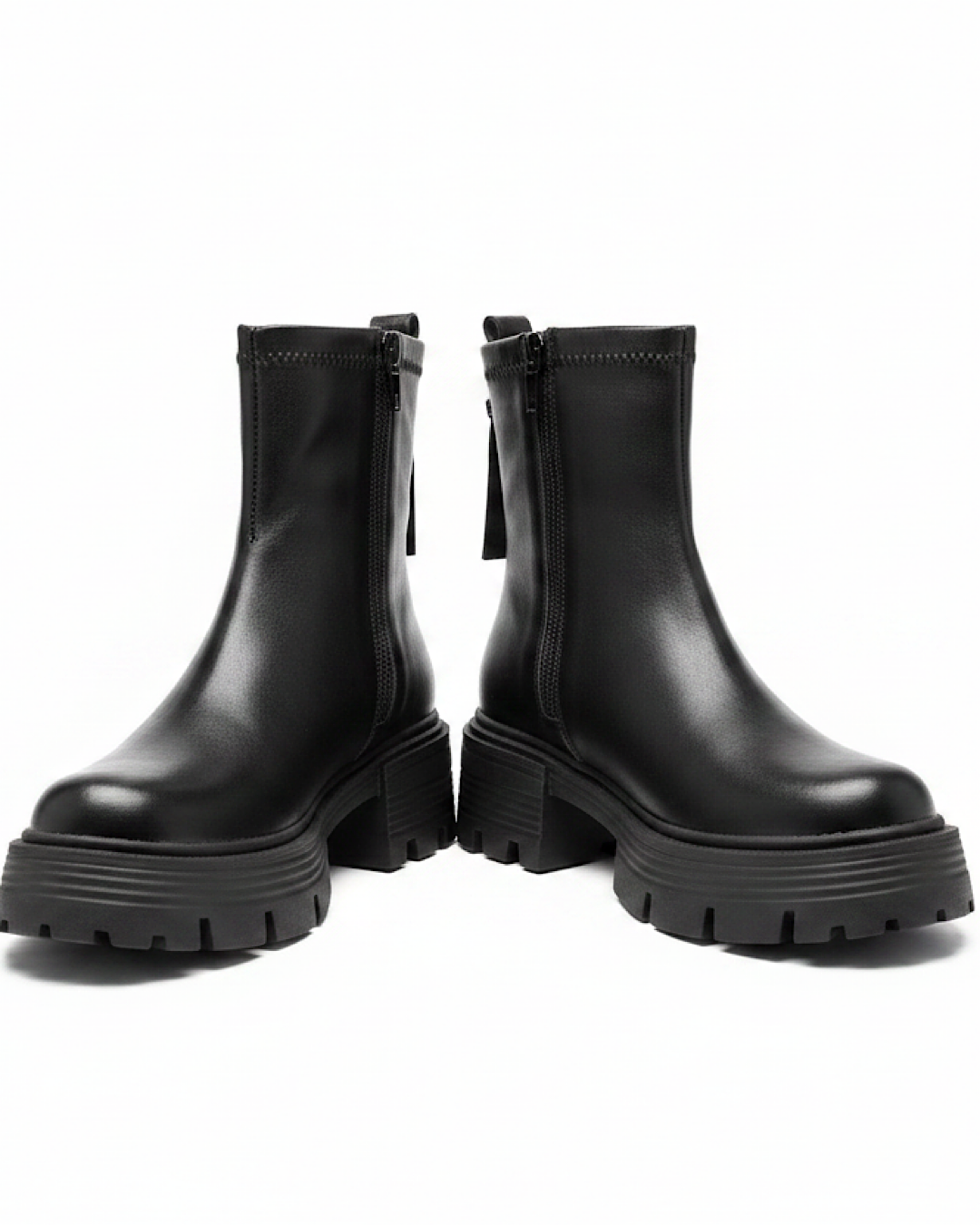Black Chunky Platform Ankle Boots