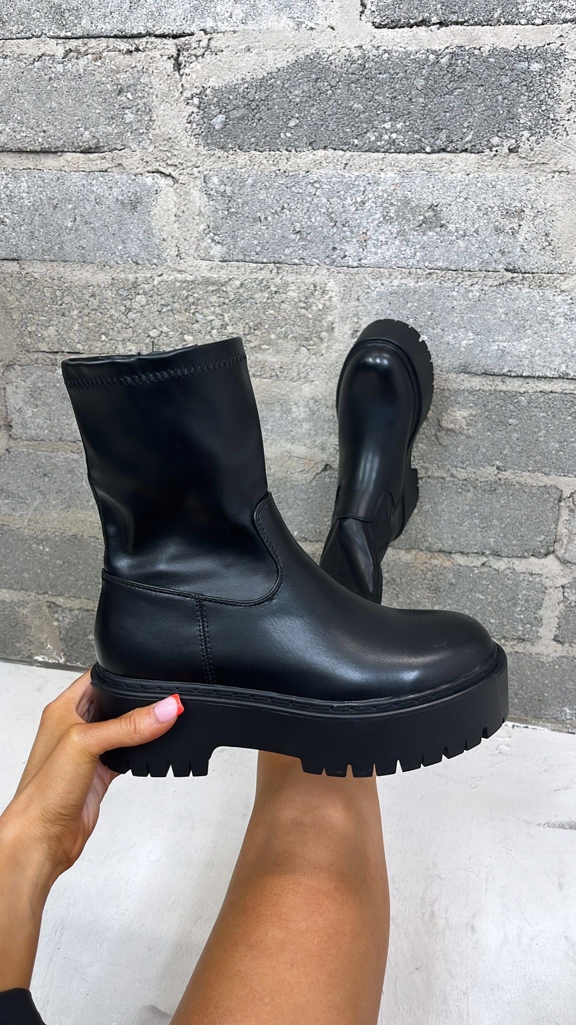 Black Chunky Ankle Boots