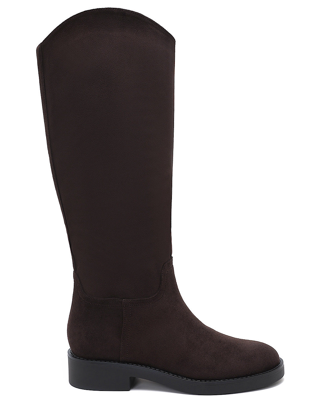 Brown Faux Suede Knee Boots