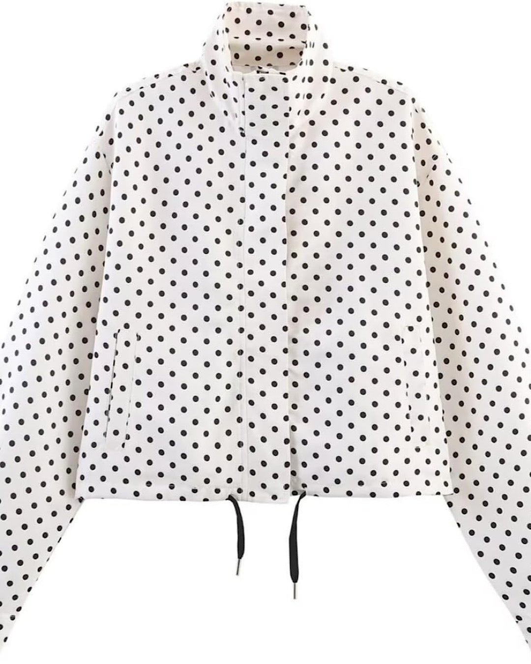 White High Neck Polka Jacket