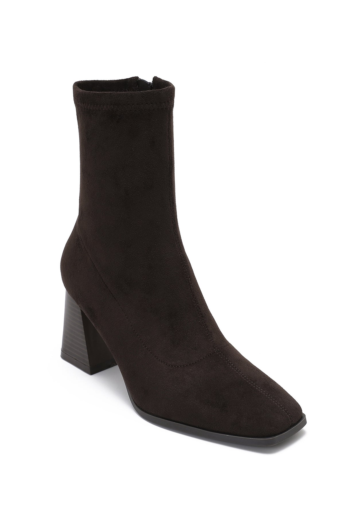 Brown Faux Suede Ankle Boots