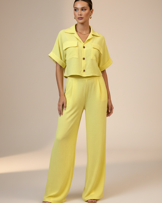 Yellow Shirt and Trousers Suit