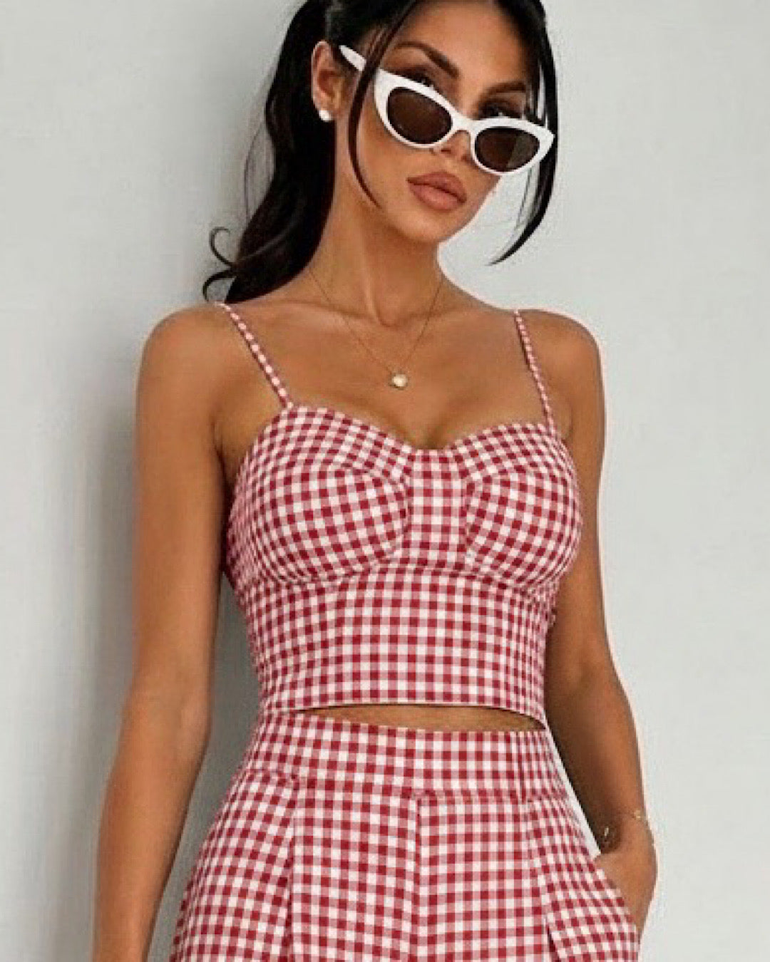 Red Gingham Check Co Ord Set