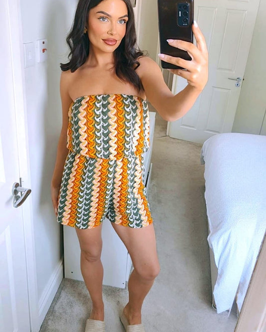 Orange Knit Playsuit