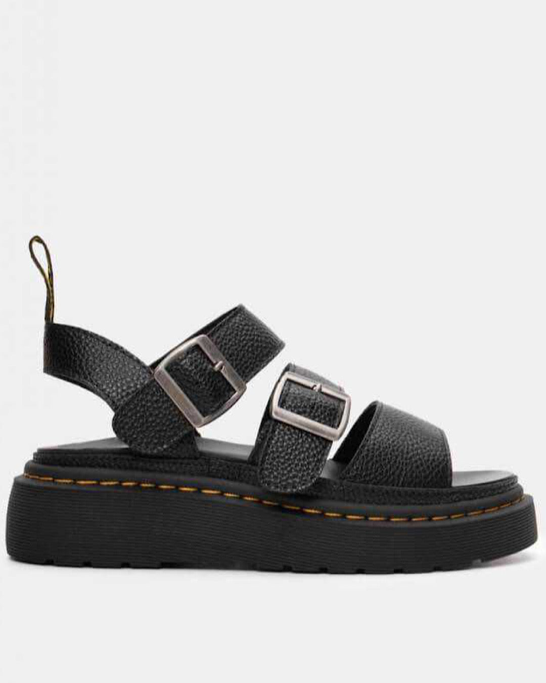 Black Platform Buckle Sandals