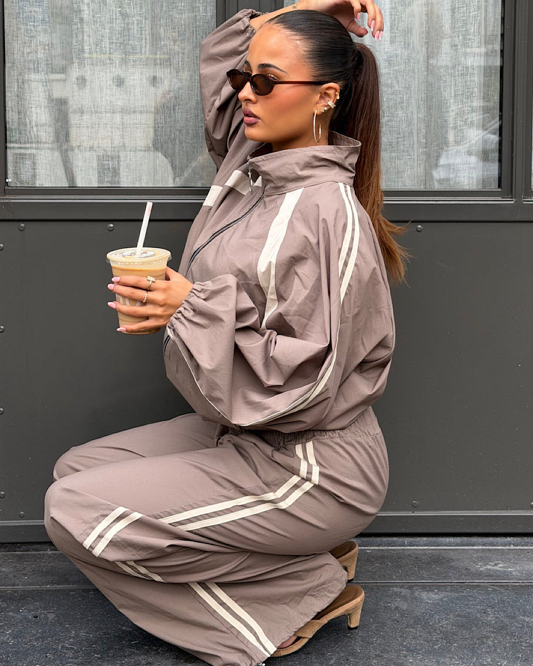 Mocha Windbreaker Tracksuit