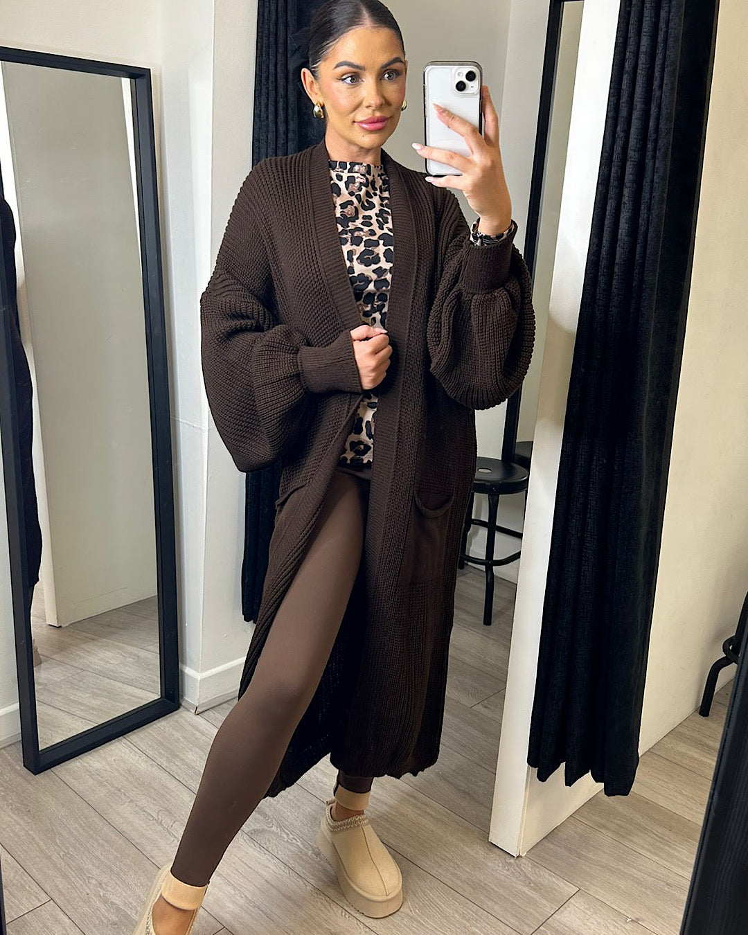 Chocolate Oversized Cardigan