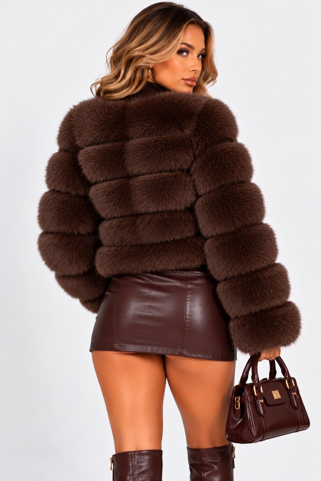 Brown Premium Faux Fur Jacket