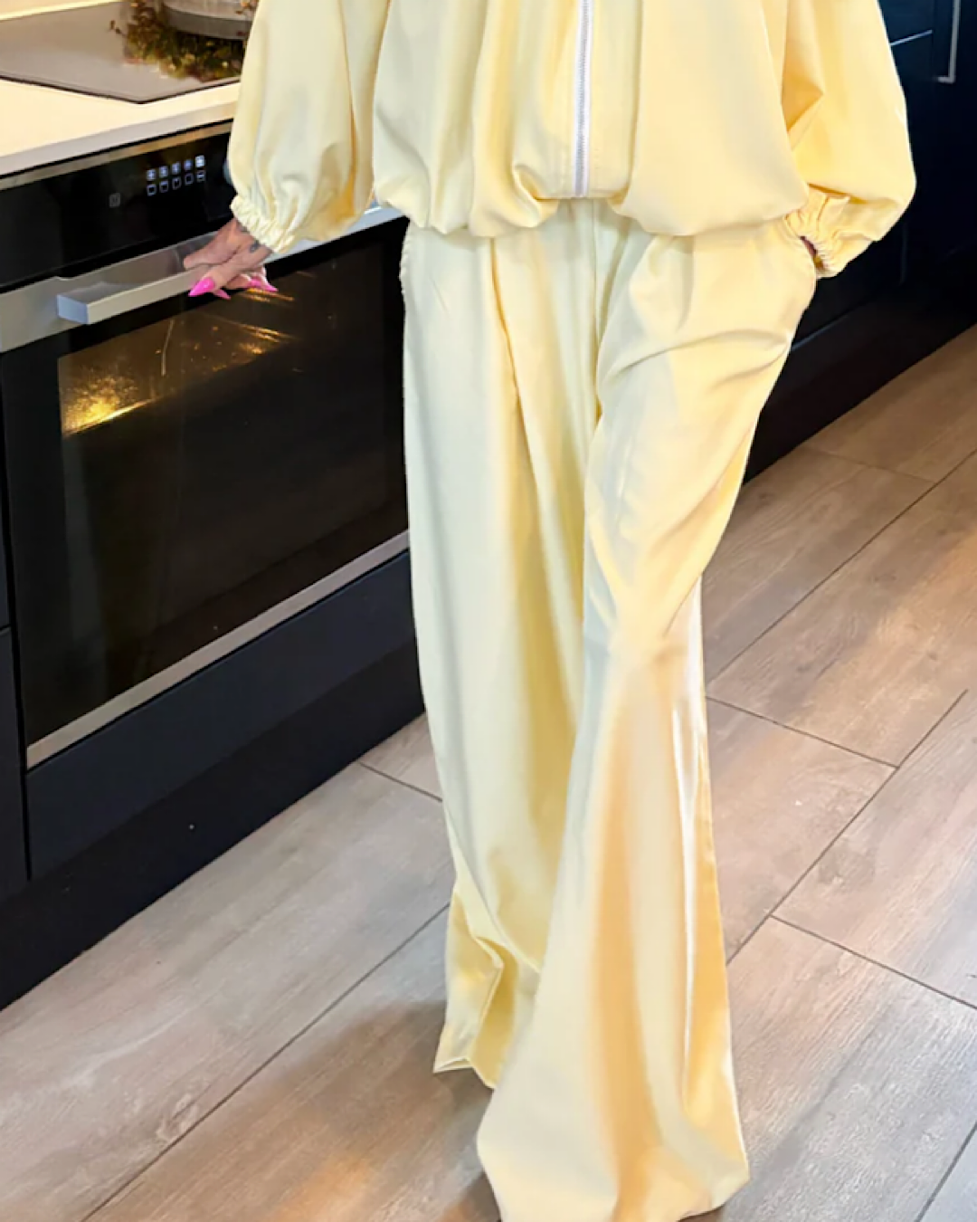 Yellow Drape Bomber Suit