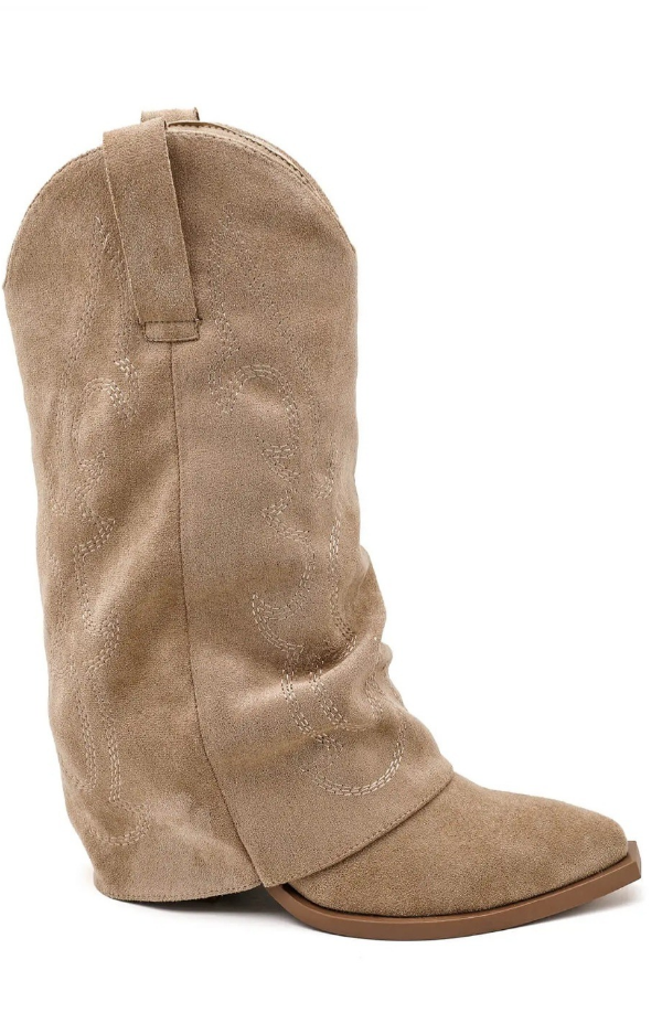 Embroidered Slouch Cowboy Boots