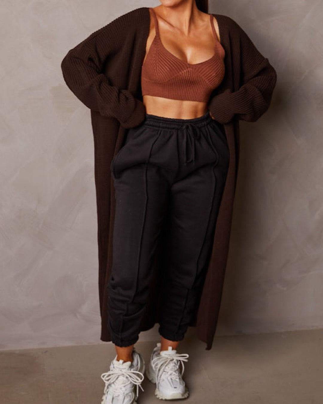 Brown Oversized Maxi Cardigan