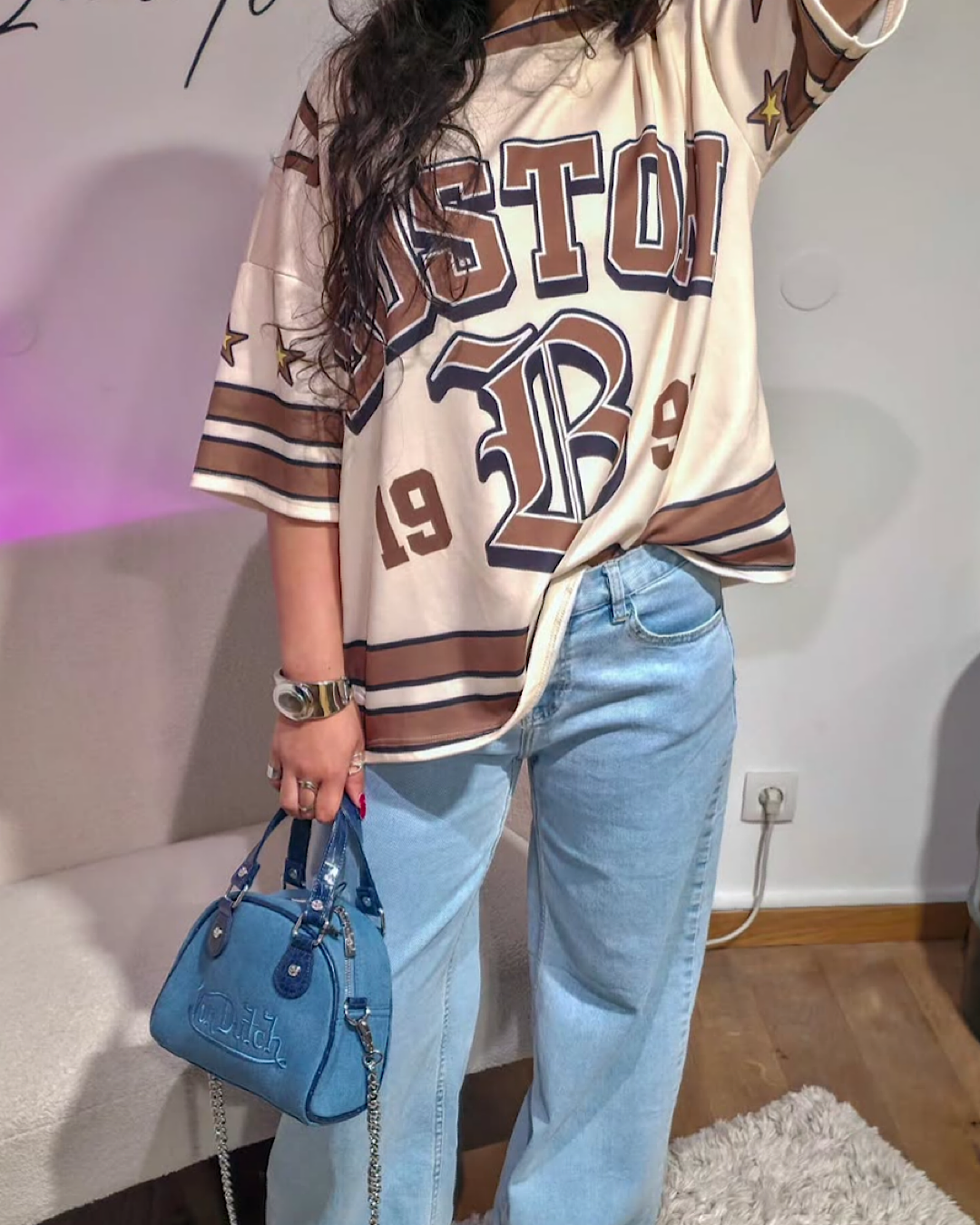 Beige Satin Boston Top