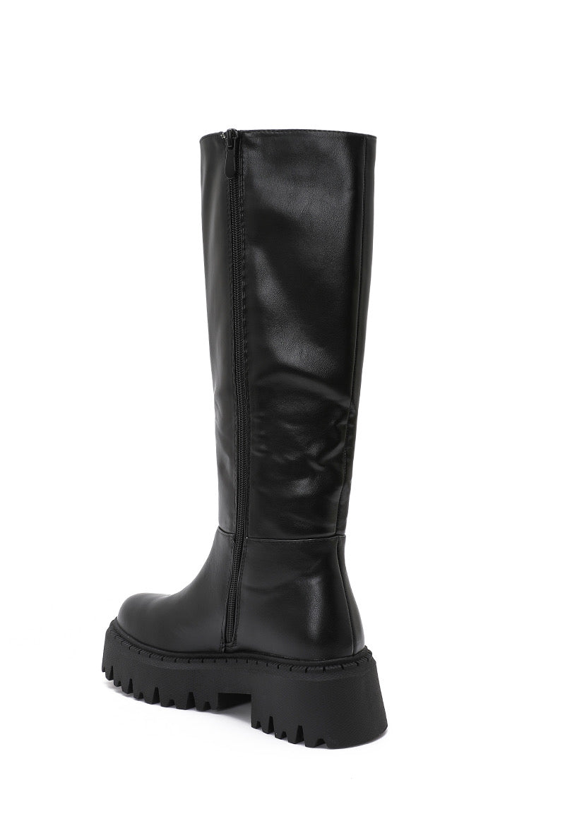 Black Below the Knee Platform Boots
