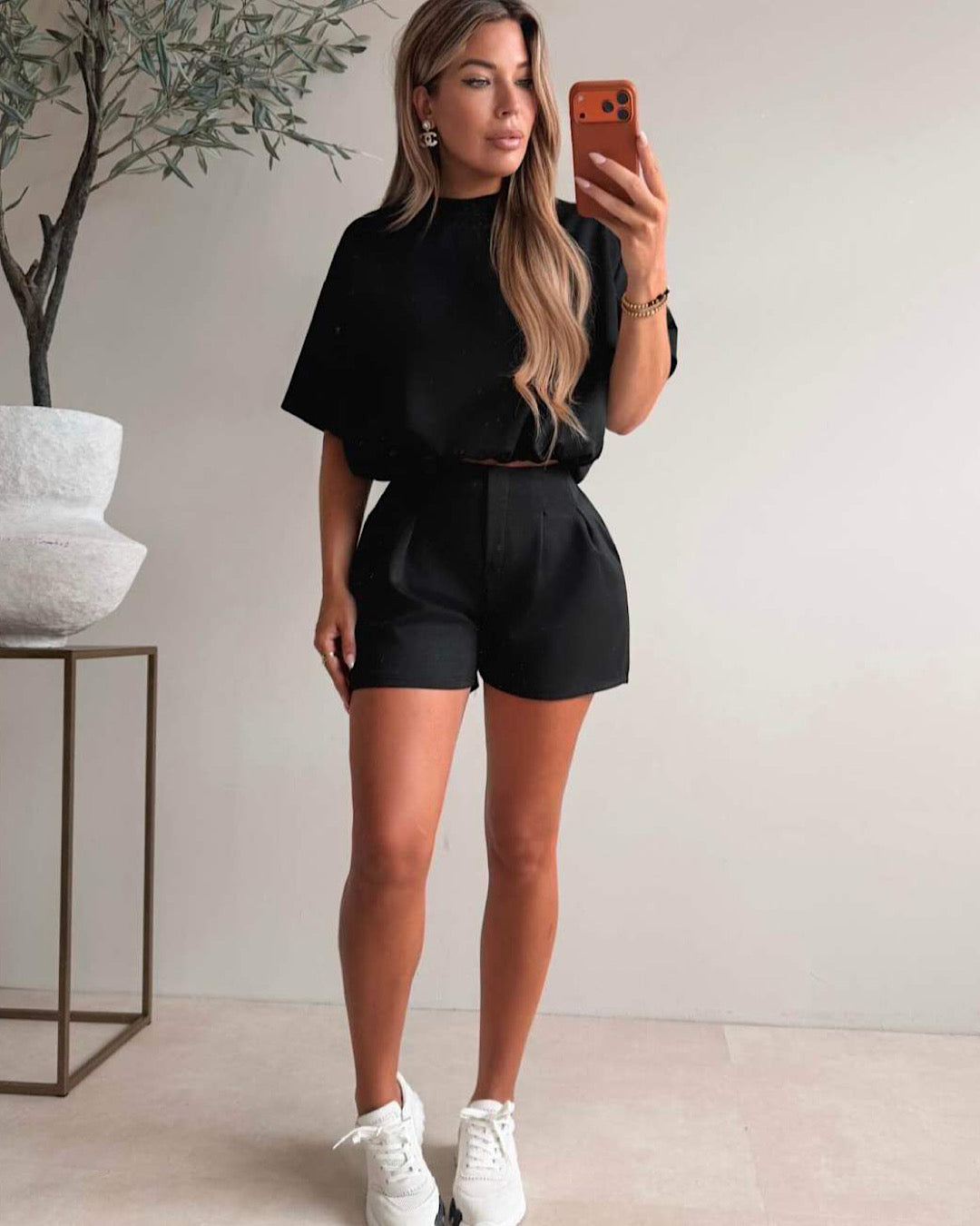 Black Tee & Shorts Set