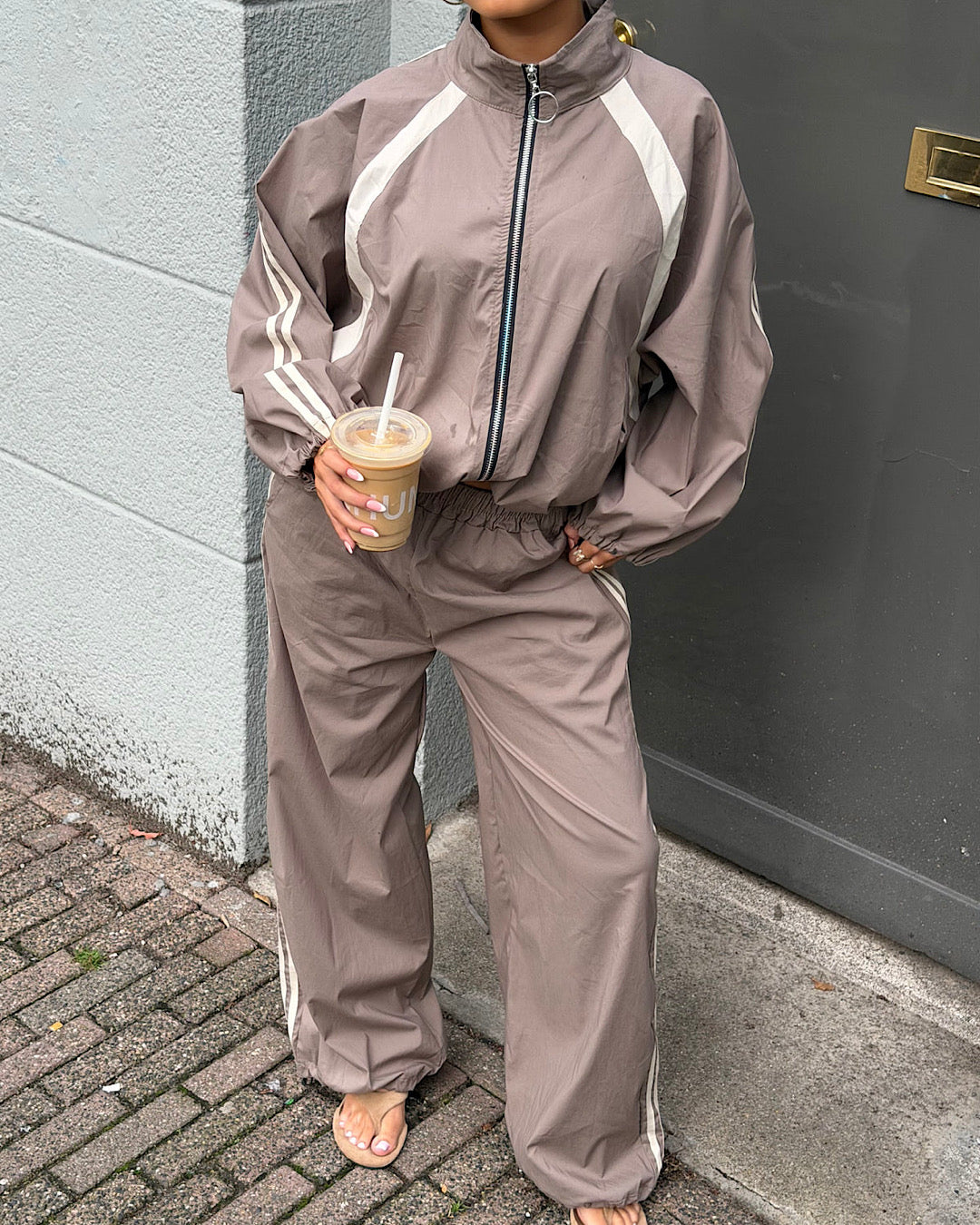 Mocha Windbreaker Tracksuit
