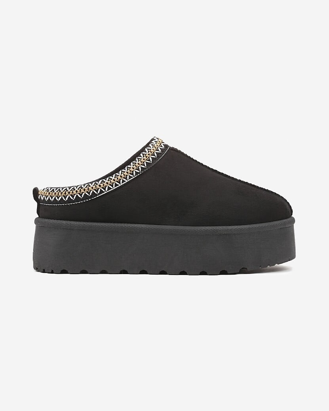 Black Faux Suede Platform Boots