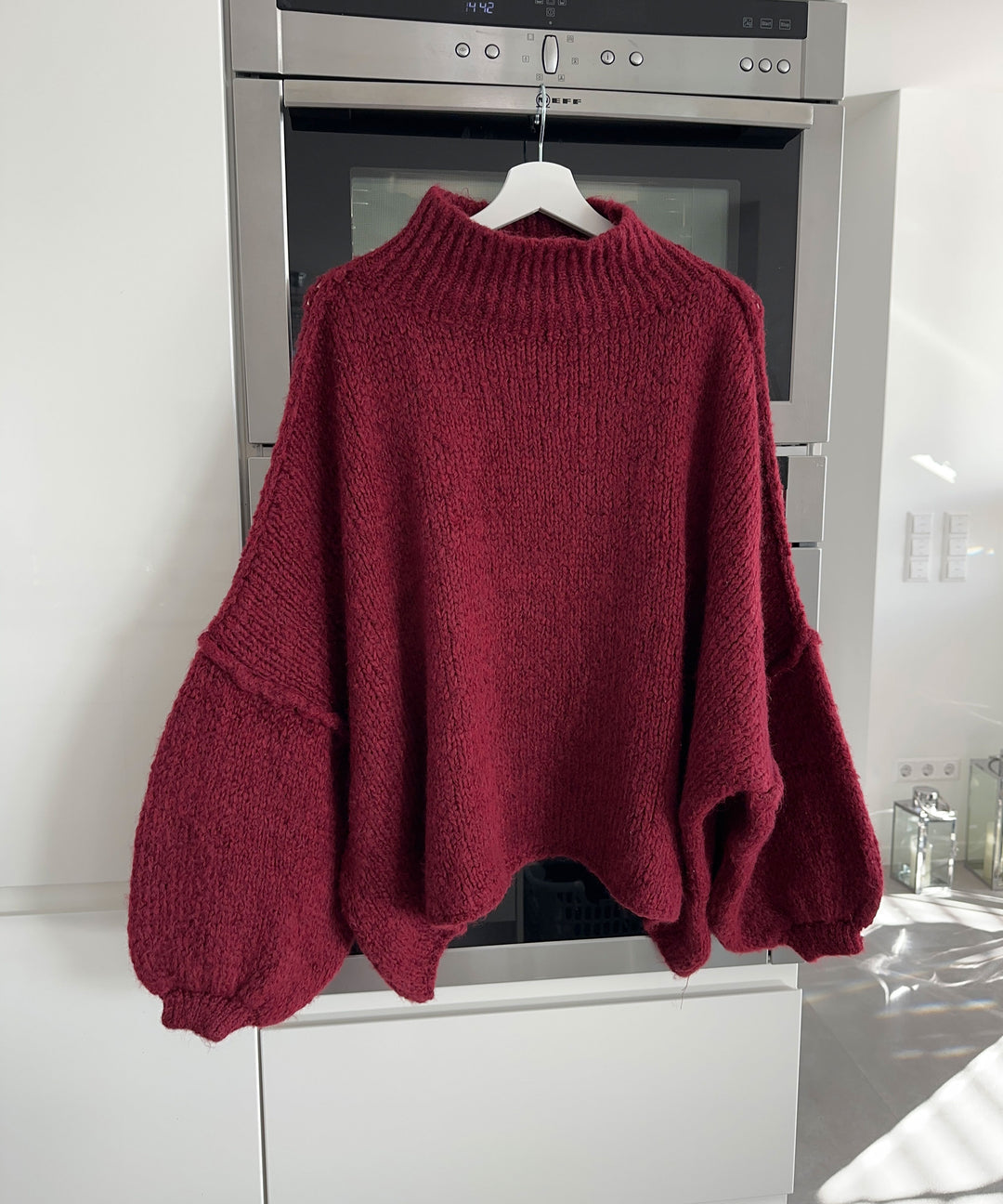 Wine Oversized Knit Dress