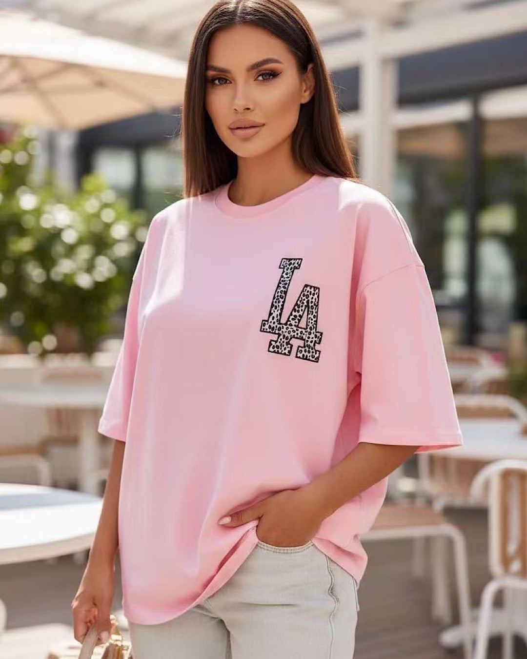 LA Oversized Pink Tee