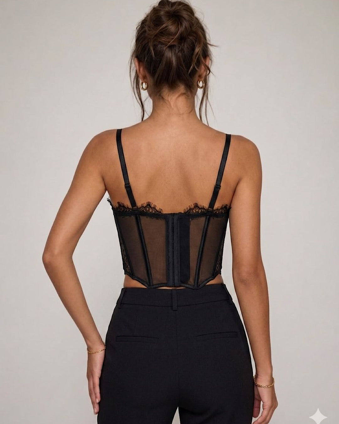 Black Lace Corset Top