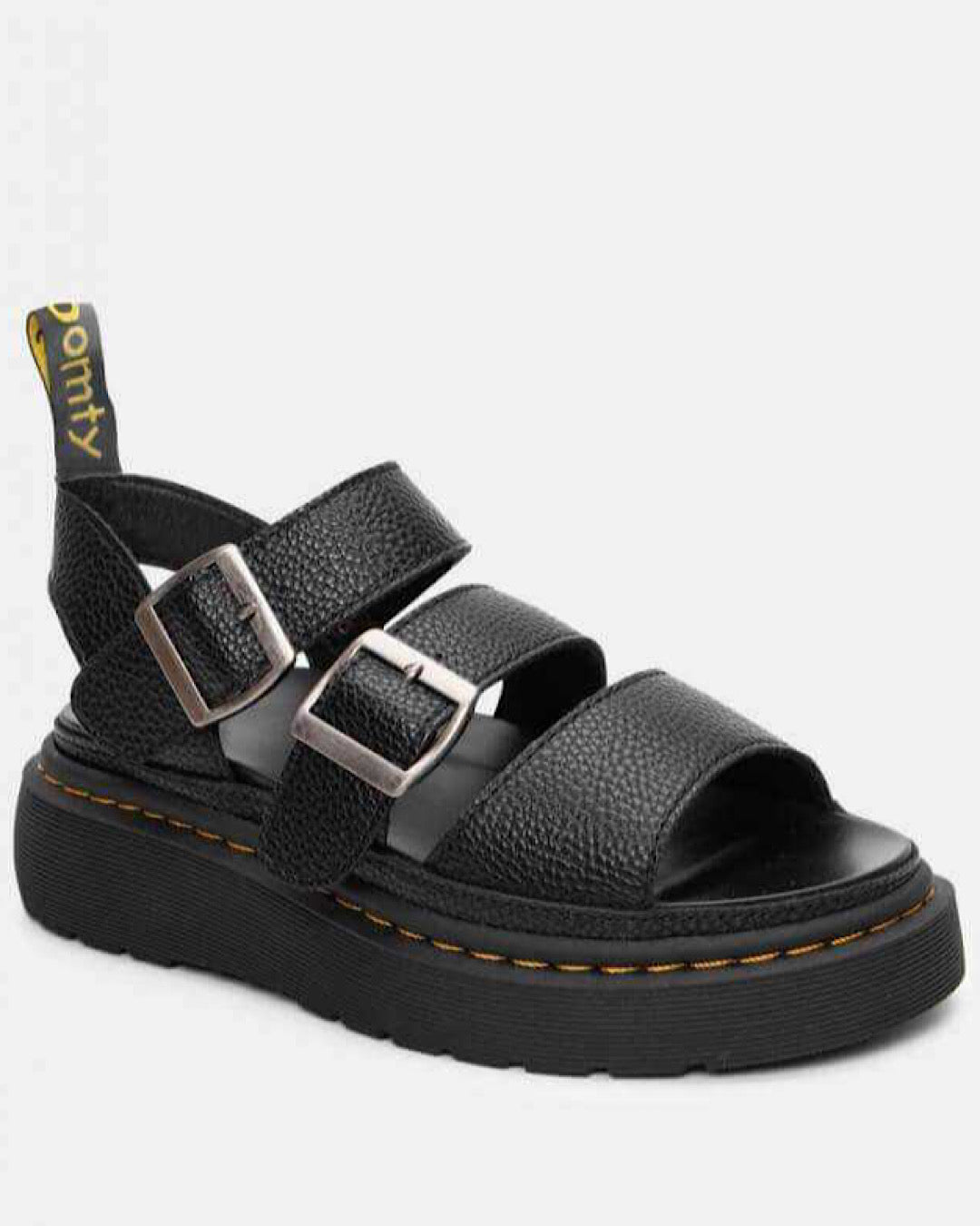 Black Platform Buckle Sandals