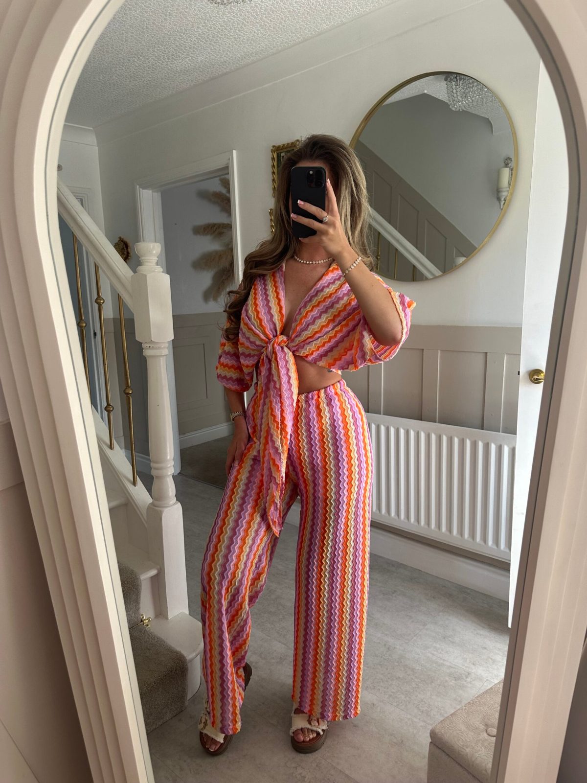 Zig Zag Tie Front Co Ord