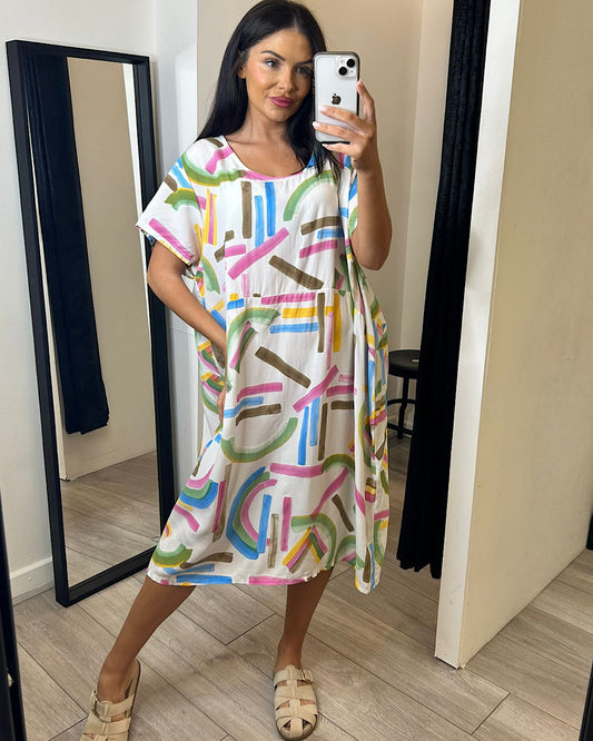 Oversized Printed Dress