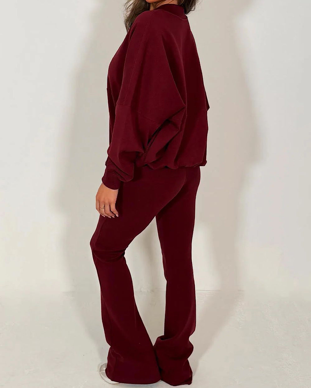 Burgundy Bomber Jacket and Joggers Suit