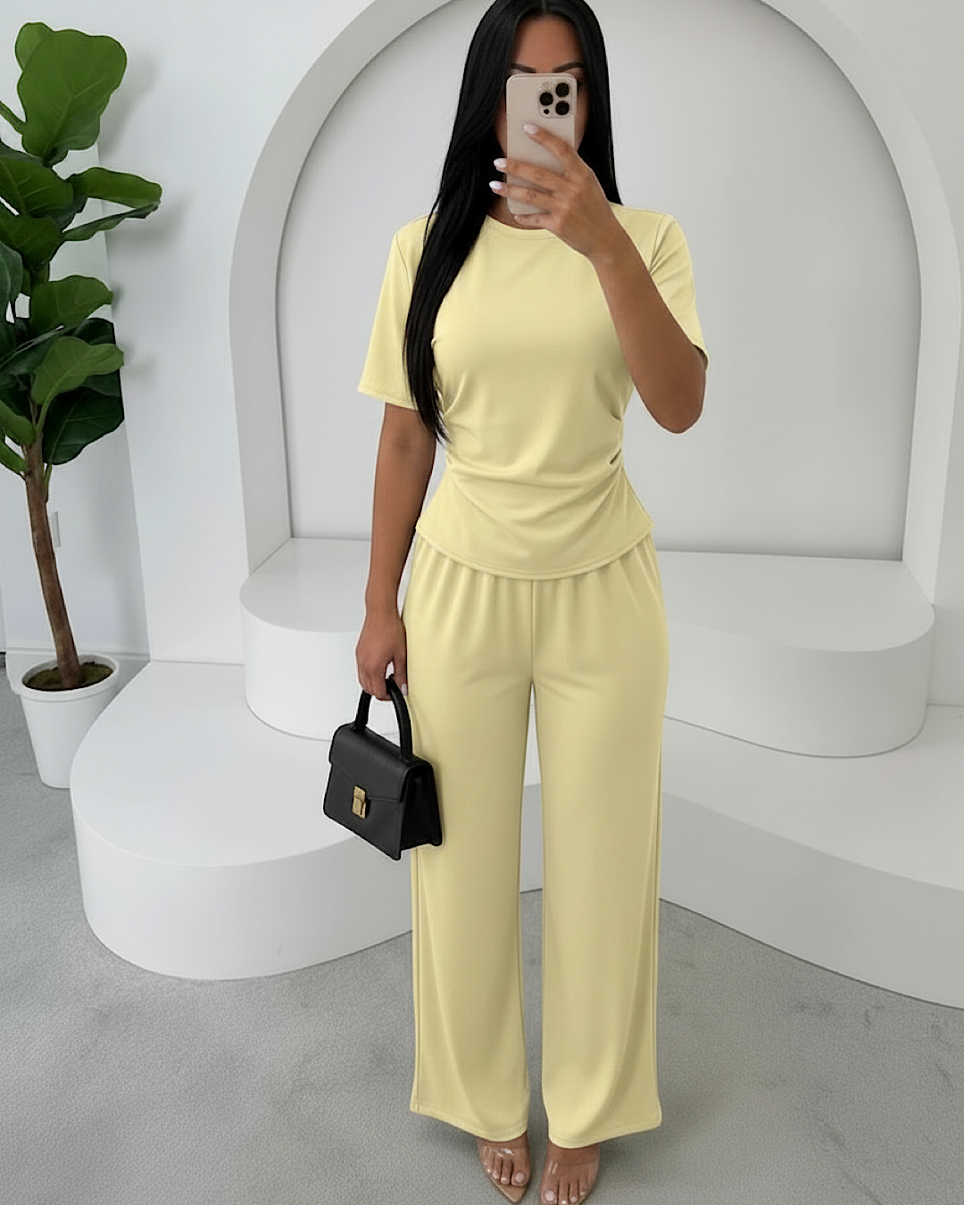 Yellow Top and Trousers Co Ord Suit