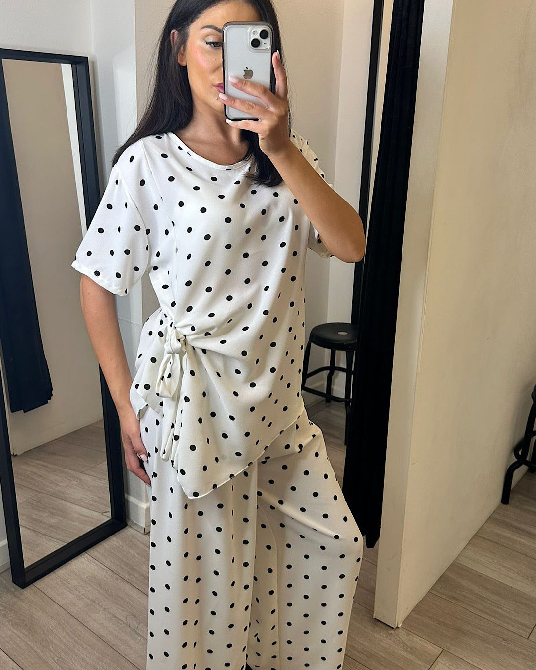 White Polka Dot Suit